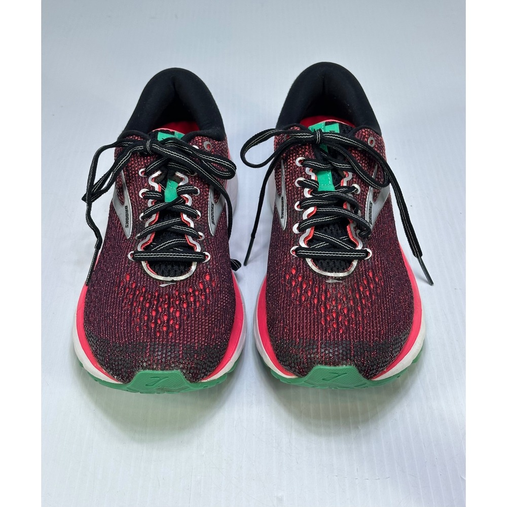 Brooks Ghost 11 Womens Running Shoes Red Black Green 1202771B017 Size 8.5